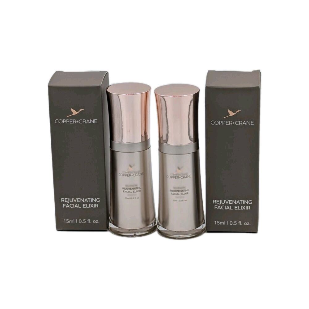 2-Pack Copper + Crane Rejuvenating Facial Elixir .5oz / 15ml New Free Shipping!